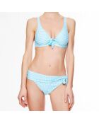 Haut de maillot de bain triangle souple La Vamp Vichy bleu ciel