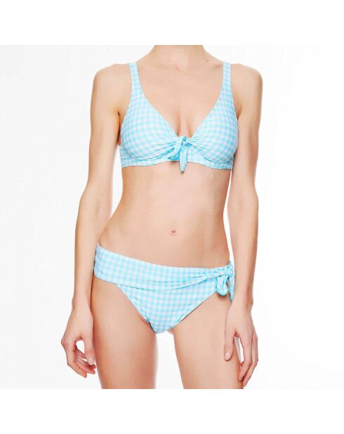 La Vamp Vichy hemelsblauwe zachte triangelbikinitop