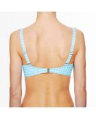 Haut de maillot de bain à coque La Vamp Vichy bleu ciel
