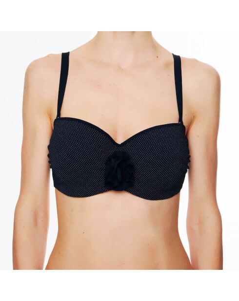 Haut de maillot de bain à coque bandeau La Beach Glam noir