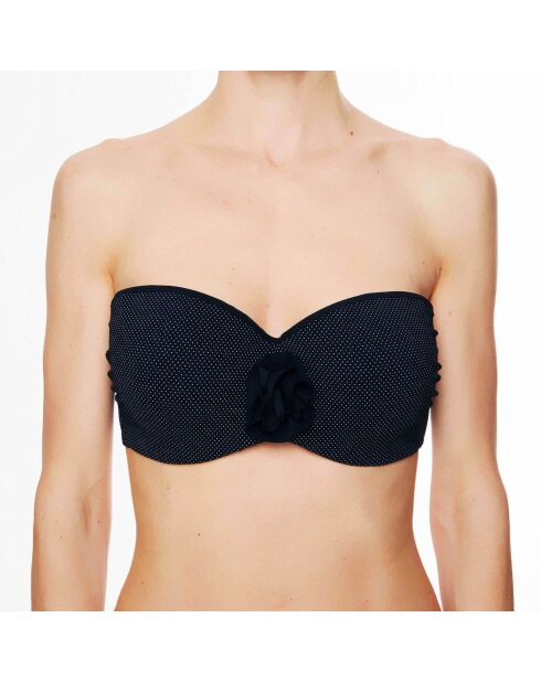 Haut de maillot de bain à coque bandeau La Beach Glam noir