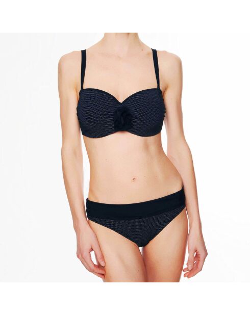Top bikini a fascia nero La Beach Glam
