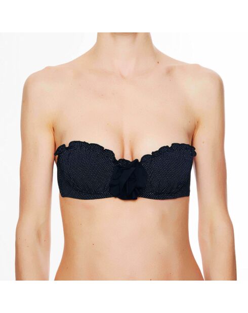 La Beach Glam zwarte bikinitop met bandeau-shell