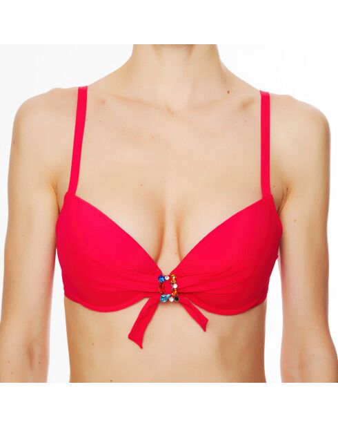 Haut de maillot de bain à coque La Strass Mania magenta