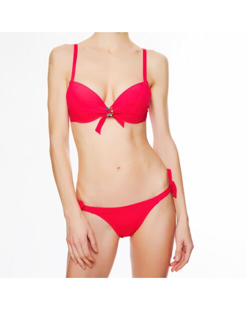 Top da bagno La Strass Mania in conchiglia magenta