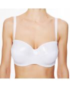 Haut de maillot de bain à coque bandeau La Flash Girl blanc