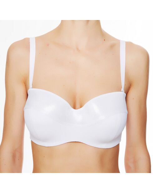 Haut de maillot de bain à coque bandeau La Flash Girl blanc