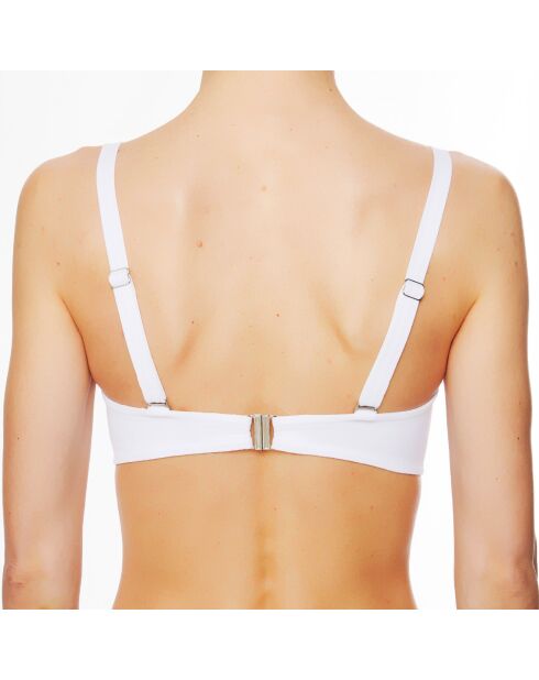 Haut de maillot de bain à coque bandeau La Flash Girl blanc