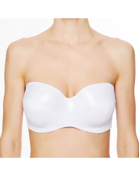 Haut de maillot de bain à coque bandeau La Flash Girl blanc