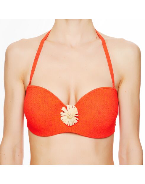 Haut de maillot de bain à coque bandeau La Jean's Beauty orange