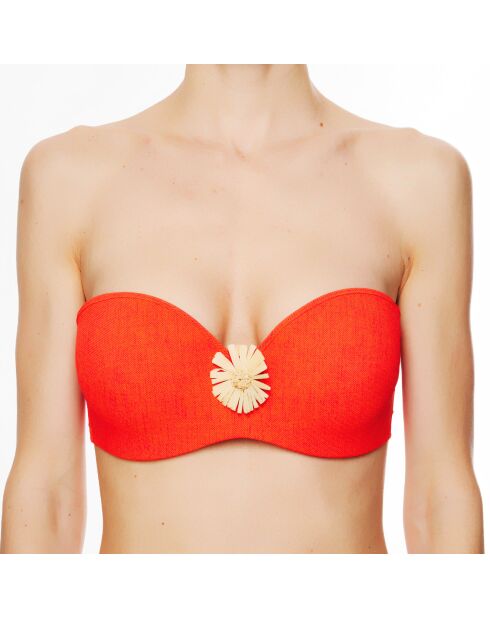 Haut de maillot de bain à coque bandeau La Jean's Beauty orange