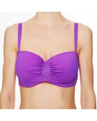 Haut de maillot de bain à coque bandeau La Rocking Beauty violet