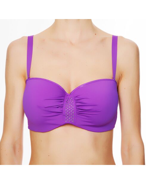 Haut de maillot de bain à coque bandeau La Rocking Beauty violet