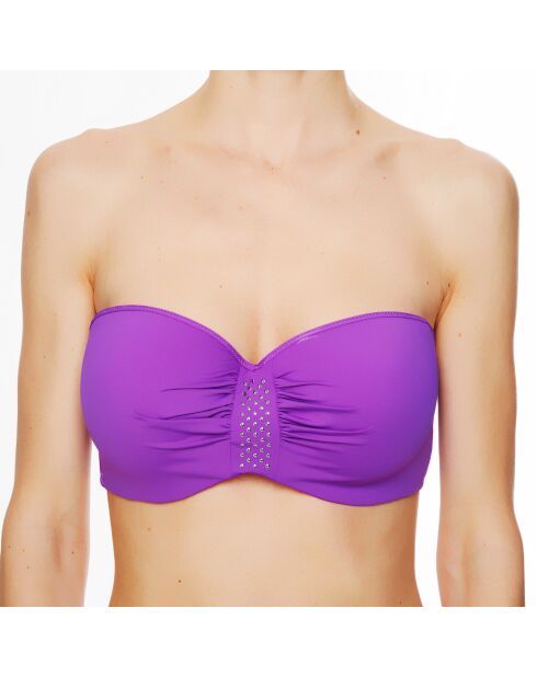 Haut de maillot de bain à coque bandeau La Rocking Beauty violet