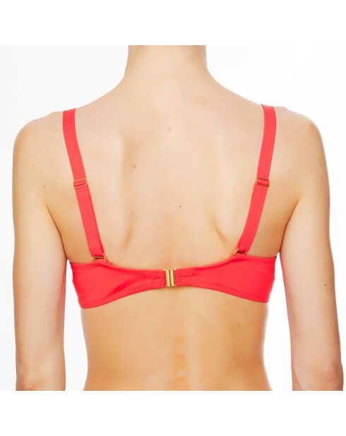 Haut de maillot de bain souple fit La Beach Guipure corail