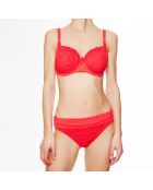 Top da bagno morbido La Beach Guipure color corallo