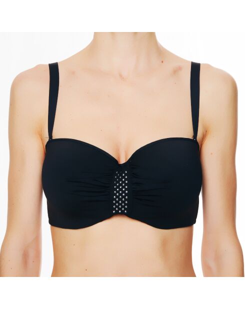 Haut de maillot de bain à coque bandeau La Rocking Beauty noir