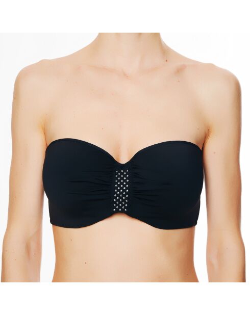 Haut de maillot de bain à coque bandeau La Rocking Beauty noir