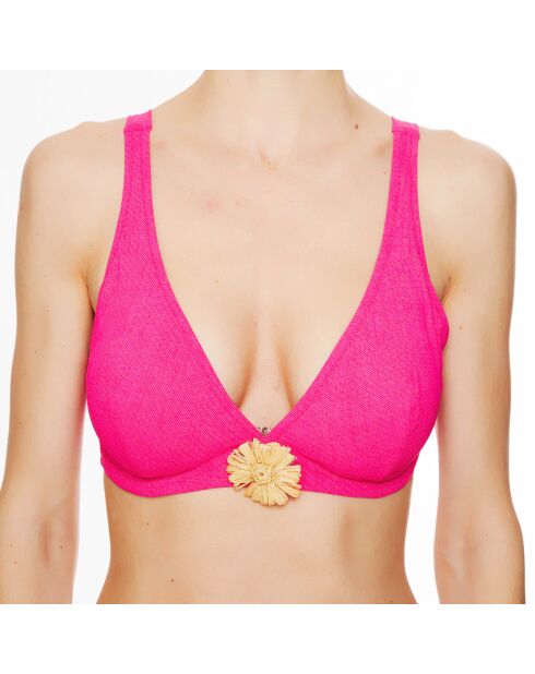 Top bikini a triangolo morbido fucsia La Jean's Beauty