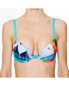 Haut de maillot de bain à coque La Tahitienne turquoise