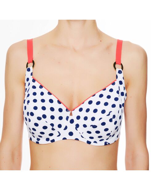 Haut de maillot de bain souple La Sporty Fashion blanc/bleu