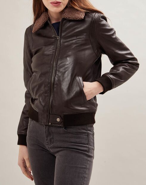 Braune Barberine Lederjacke