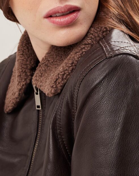 Braune Barberine Lederjacke