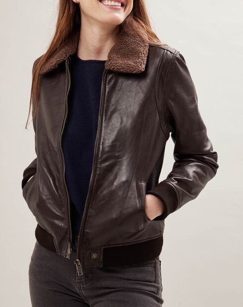 Braune Barberine Lederjacke