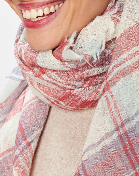 Foulard Floris 100% Laine rose - 130x130 cm