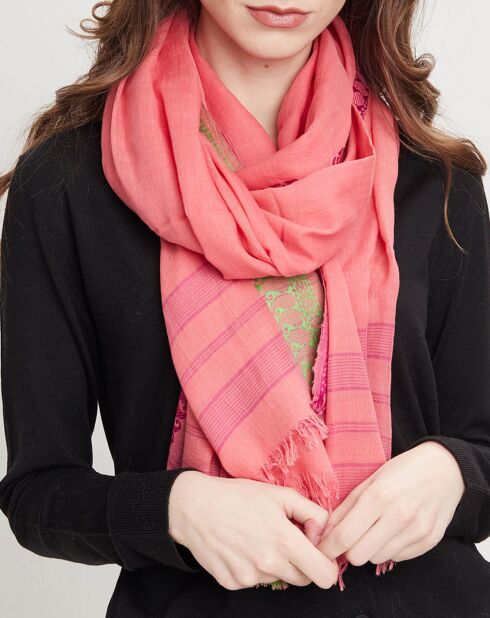 Foulard Solila en Coton & Viscose Solila rose - 120x180 cm