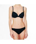 Haut de maillot de bain à coque La Beach Guipure noir