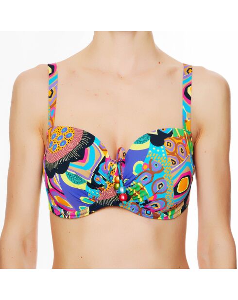 Haut de maillot de bain à coque La Nomad Queen multicolore