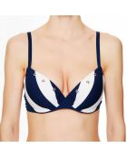 Haut de maillot de bain à coque La Master Class écru/marine