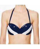 Haut de maillot de bain à coque La Master Class écru/marine