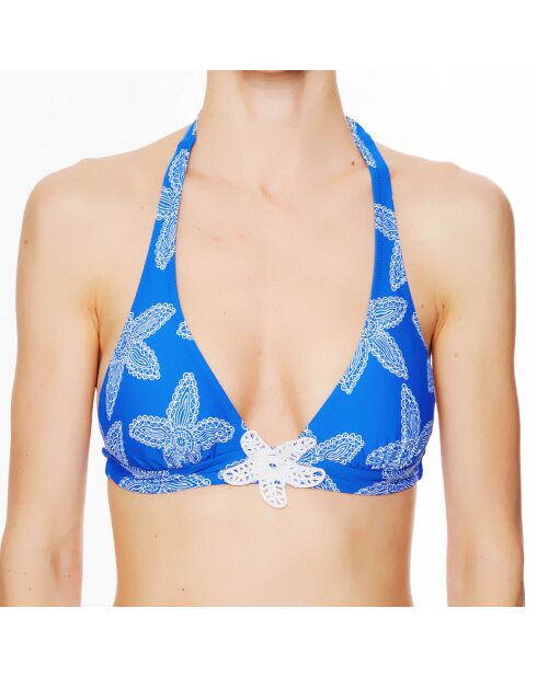 Haut de maillot de bain foulard à coque La Caraïbes Girl bleu