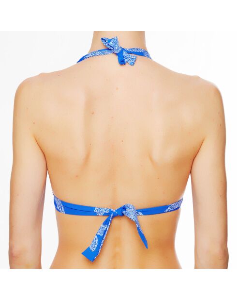Haut de maillot de bain foulard à coque La Caraïbes Girl bleu