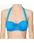 Haut de maillot de bain souple bandeau La Strass Mania cyan