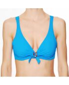 Haut de maillot de bain triangle souple  La Strass Mania cyan