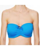 Haut de maillot de bain à coque bandeau La Strass Mania cyan