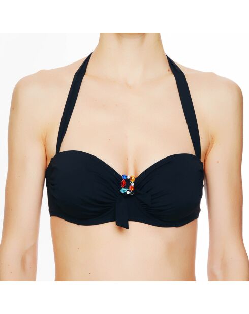 Haut de maillot de bain souple bandeau La Strass Mania noir