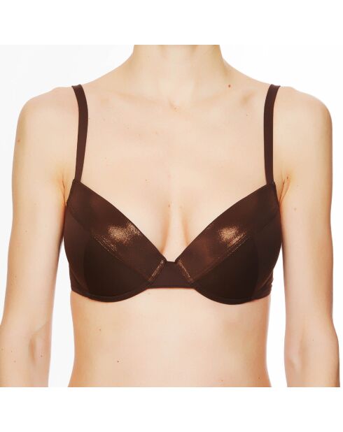 Haut de maillot de bain à coque La Flash Girl marron