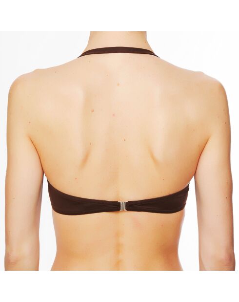 Haut de maillot de bain à coque bandeau La Flash Girl marron