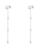 Boucles d'oreilles Pendantes en Argent & Perle