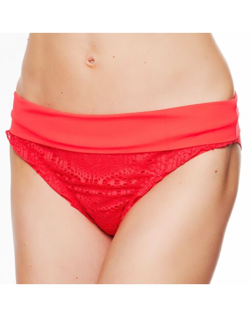La Beach Guipure koraalkleurige bikinibroekje