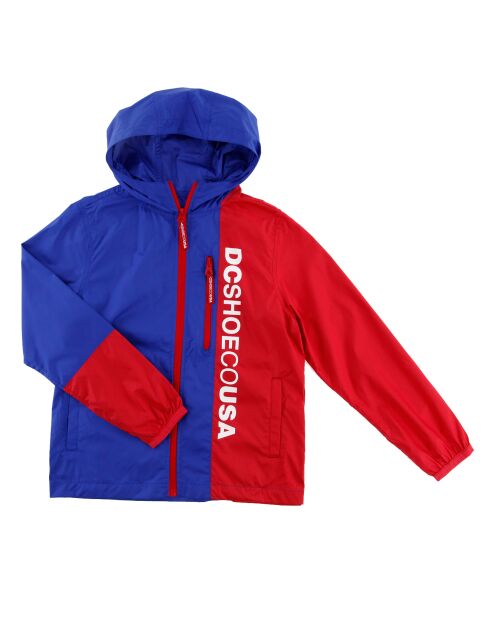 Coupe-vent compact déperlant bicolore bleu/rouge