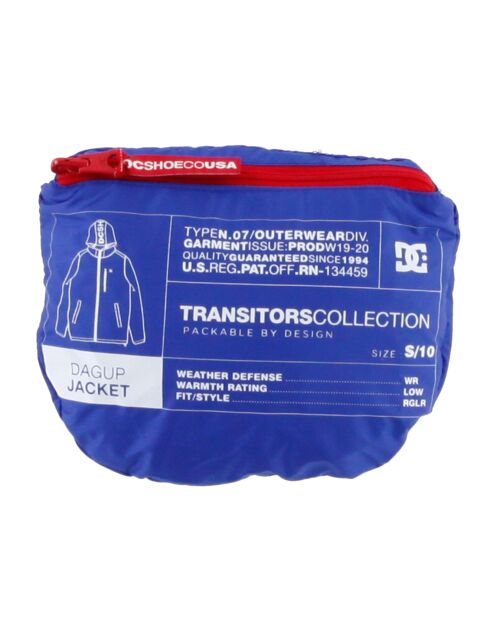Coupe-vent compact déperlant bicolore bleu/rouge