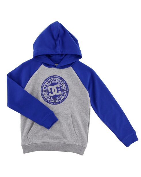 Sweat à capuche bicolore Logo bleu/gris