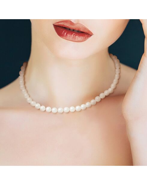 Collier Rang Argent Perles d'Eau Douce rondes blanc nacre naturel