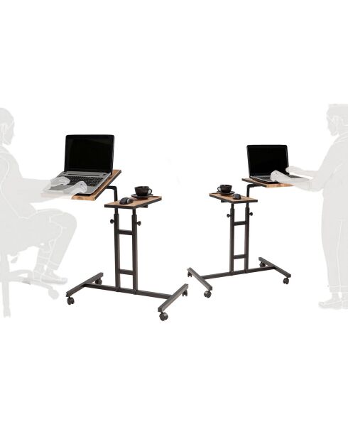 Bureau mobile à roulettes Glen 768 noir - 67x87x45.5 cm