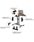 Bureau mobile à roulettes Glen 768 noir - 67x87x45.5 cm